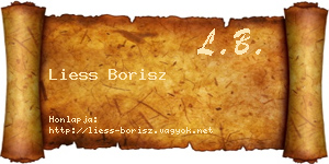 Liess Borisz névjegykártya